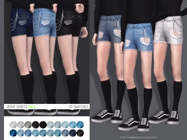 Mix Jeans shorts_male by helgatisha - The Sims 4 Custom Content