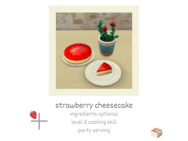 Maxis Match strawberry cheesecake by simsfinds - The Sims 4 Custom Content