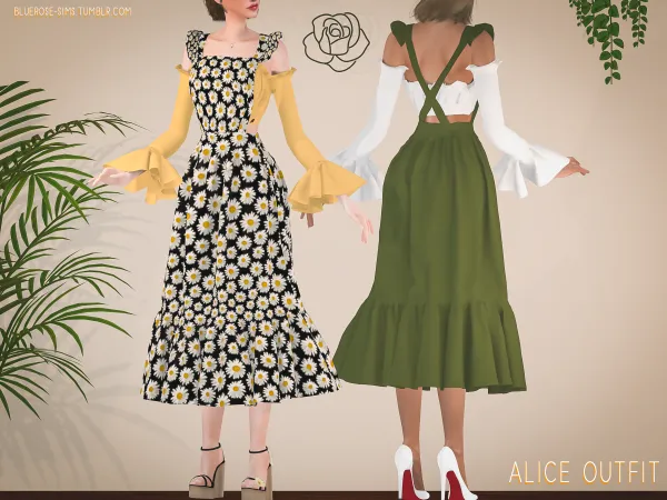 Alpha Alice Overall Outfit - The Sims 4 Custom Content