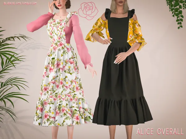 Alpha Alice Overall Skirt BRsims by bluerose-sims - The Sims 4 Custom Content