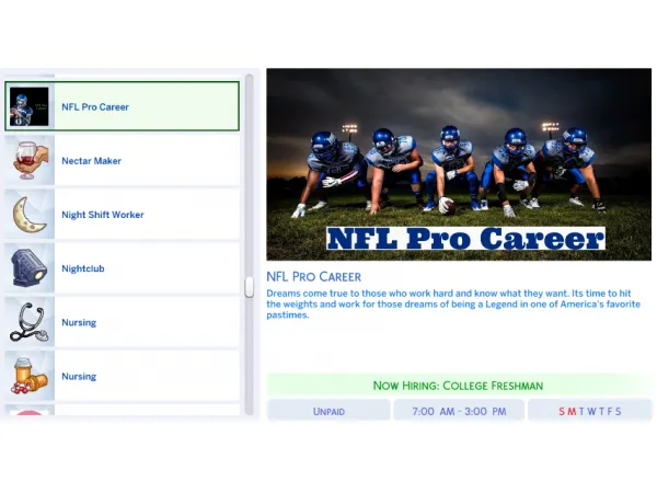 Maxis Match NFL Pro Career by simsfinds - The Sims 4 Custom Content