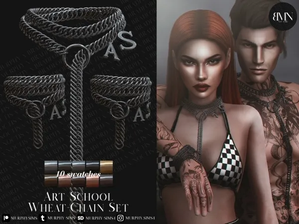 Alpha Art School Wheat Chain Set by bradford - The Sims 4 Custom Content