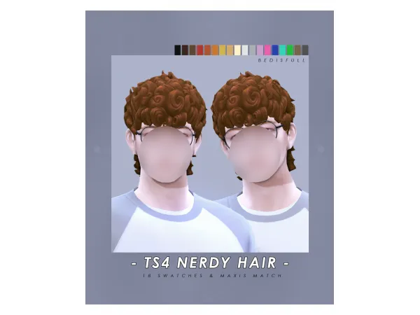 Maxis Match BED_TS4 MM Nerdy hair by simsfinds - The Sims 4 Custom Content