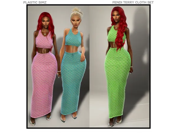 Alpha PLASTICsimz Fendi Terry Cloth Set by plasticsimz - The Sims 4 custom content