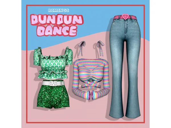 Alpha [RIMINGS] DUN DUN DANCE OUTFIT by simsfinds - The Sims 4 Custom Content