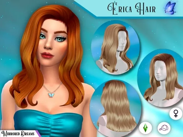 Maxis Match Érica Hair by mirroreddreamscc - The Sims 4 Custom Content