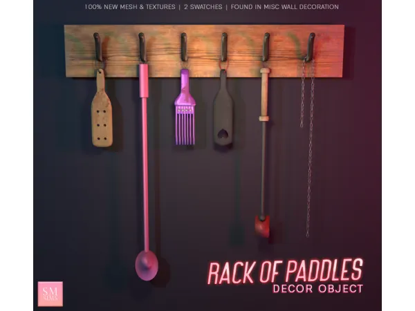 Alpha MYOBI rackofpaddles walldecor - The Sims 4 Custom Content