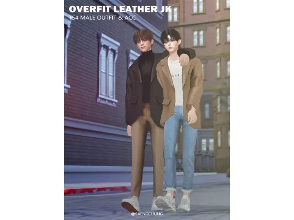 Alpha Overfit Leather JK V2ACC - The Sims 4 Custom Content