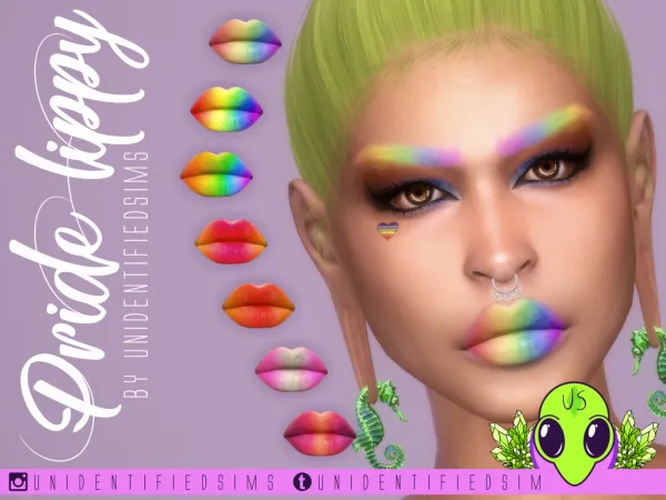 Mix Pride Lippy by unidentifiedsims - The Sims 4 Custom Content