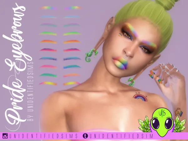 Mix Pride Eyebrows by unidentifiedsims - The Sims 4 Custom Content