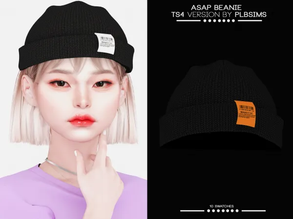 Alpha Asap Beanie by plbsims - The Sims 4 Custom Content