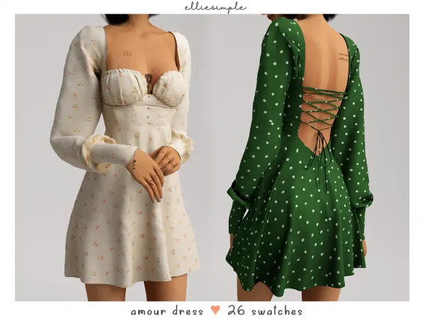 Alpha elliesimple amour dress by elliesimple - The Sims 4 custom content