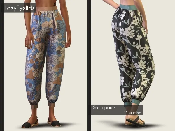 Alpha Satin pants by lazyeyelids - The Sims 4 Custom Content