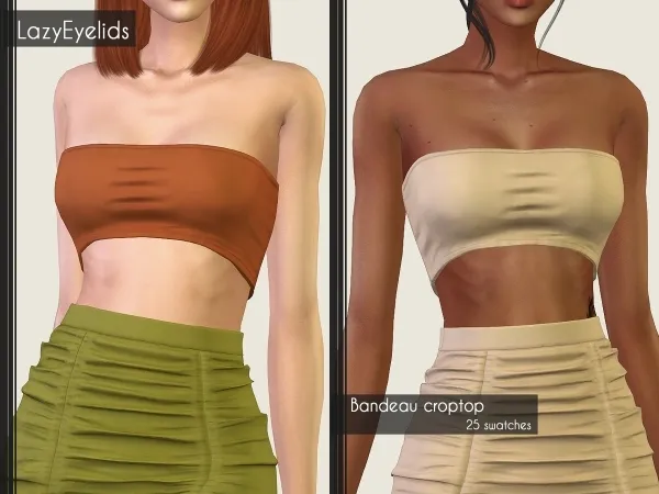 Alpha Bandeau croptop by lazyeyelids - The Sims 4 Custom Content