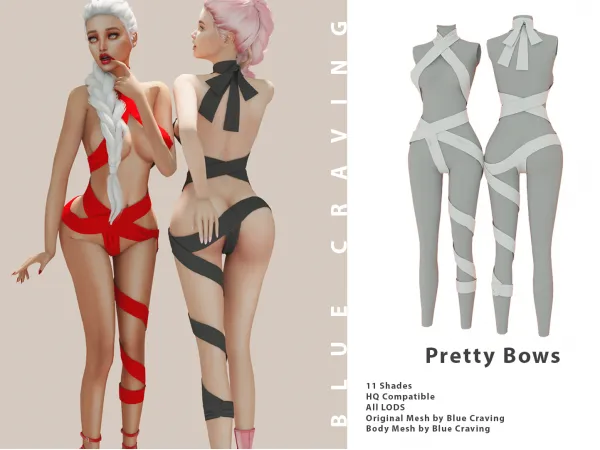 Alpha Pretty Bows by Blue Craving - The Sims 4 Custom Content