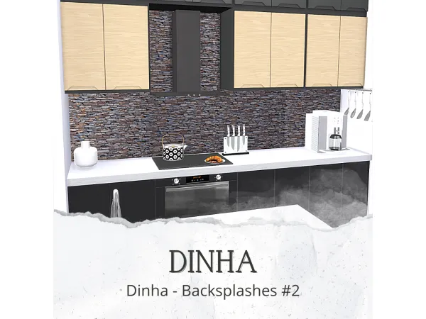 Maxis Match Backsplashes 2 Stone - The Sims 4 Custom Content