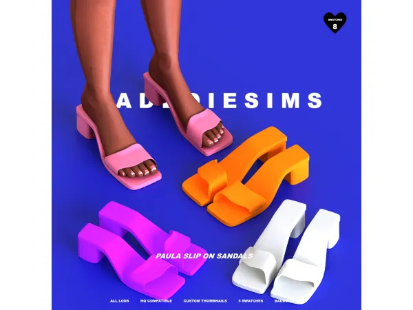 Alpha PAULA SLIP ON SANDALS by simsfinds - The Sims 4 Custom Content