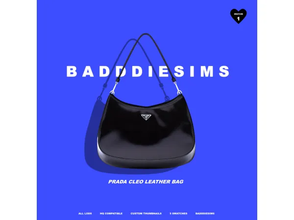 Alpha PRADA CLEO LEATHER BAG by simsfinds - The Sims 4 Custom Content