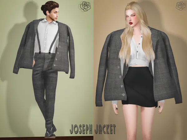 Alpha Joseph Jacket BRsims by bluerose-sims - The Sims 4 Custom Content