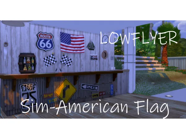 Maxis Match Sim American Flag by simsfinds - The Sims 4 Custom Content