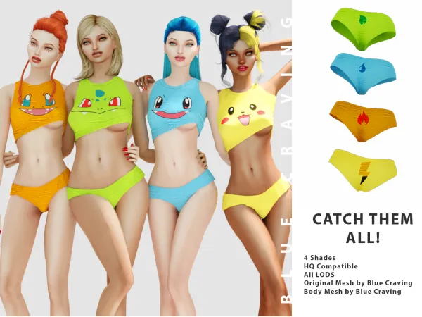 Alpha Catch them all censored set by bluecraving - The Sims 4 Custom Content