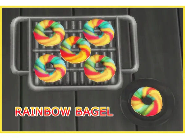Maxis Match RAINBOW BAGEL by icemunmun - The Sims 4 Custom Content