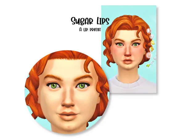 Maxis Match Sugar Lip Preset by simsfinds - The Sims 4 Custom Content