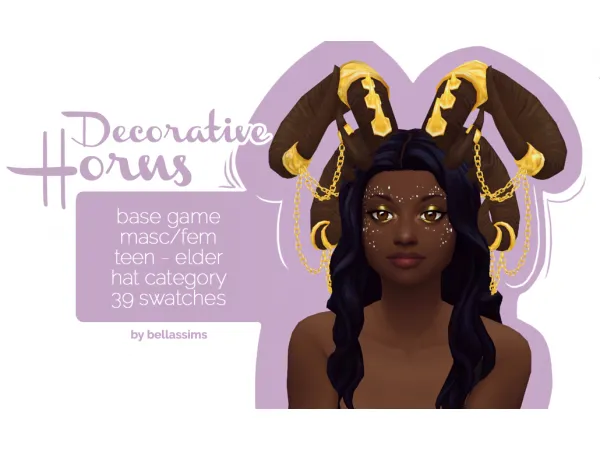 Maxis Match Decorative and Gemstone Horns Pack by Bellassims - The Sims 4 Custom Content