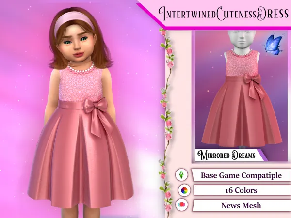 Mix INTERTWINED CUTENESS DRESS by mirroreddreamscc - The Sims 4 Custom Content