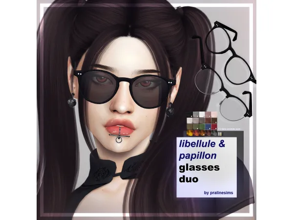 Mix LIBELLULE PAPILLON Glasses Duo by simsfinds - The Sims 4 Custom Content
