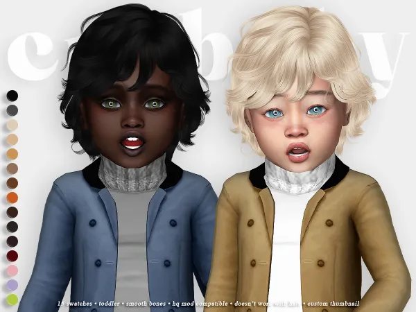 Alpha crybaby pinocchio hair (newsea) toddler m by crybaby - The Sims 4 Custom Content