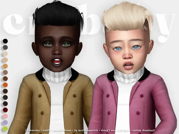Alpha crybaby macho hair (newsea) toddler m by crybaby - The Sims 4 Custom Content