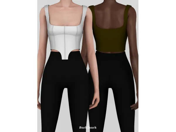 Alpha Sleeveless Corset Top by BackTrack - The Sims 4 Custom Content