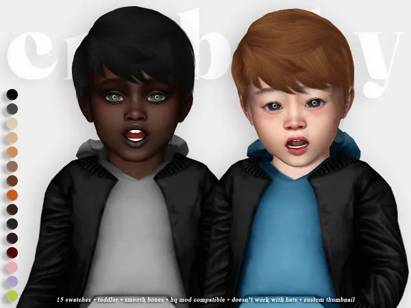 Alpha crybaby breakfast hair (newsea) toddler f m by crybaby - The Sims 4 Custom Content