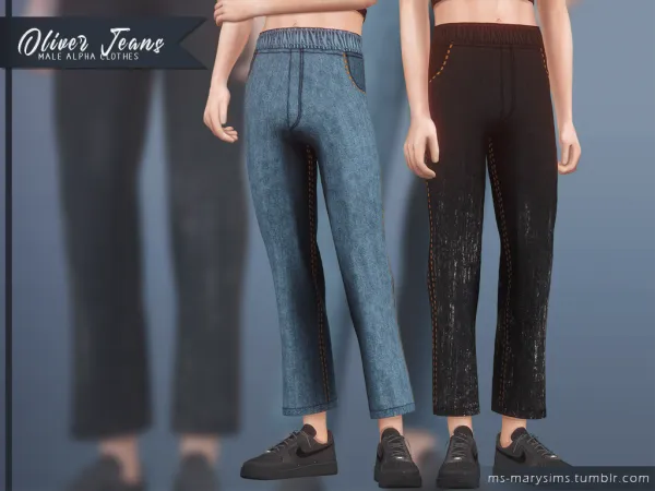 Maxis Match Oliver Jeans by msmarysims - The Sims 4 Custom Content