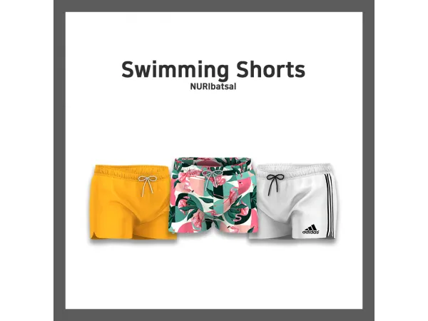 Alpha SWIMMING SHORTS by nuribatsal - The Sims 4 Custom Content