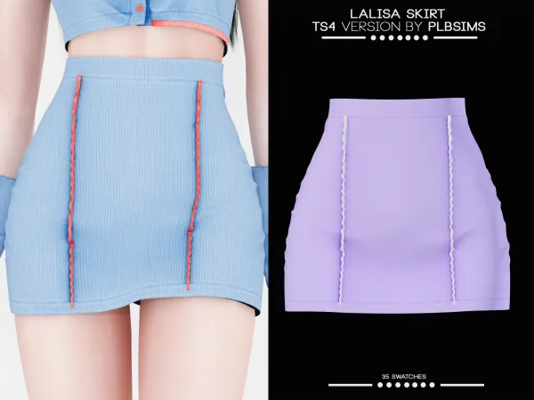 Alpha Lalisa Skirt by plbsims - The Sims 4 Custom Content