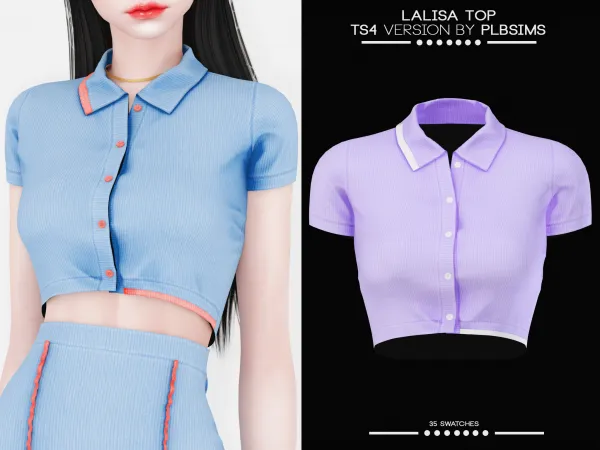 Alpha Lalisa Top by plbsims - The Sims 4 Custom Content
