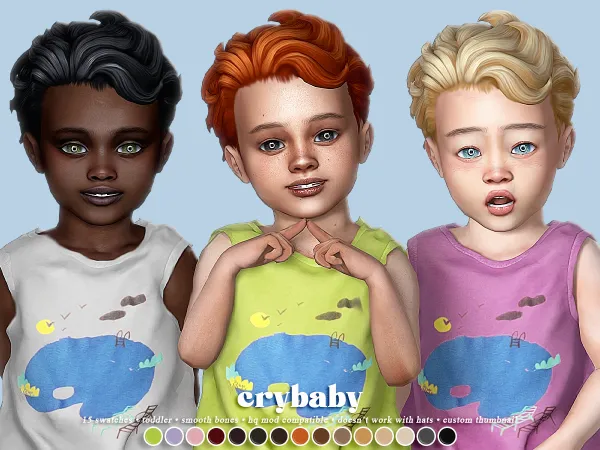 Maxis Match crybaby sebastian hair (okruee) toddler by crybaby - The Sims 4 Custom Content