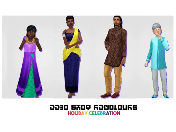 Maxis Match Eezo Shot Recolours Holiday Celebration Clothing and Accessories by simsfinds - The Sims 4 Custom Content