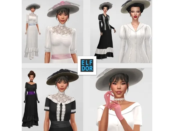 Maxis Match June Collection 2 Edwardian Set by elfdor - The Sims 4 custom content