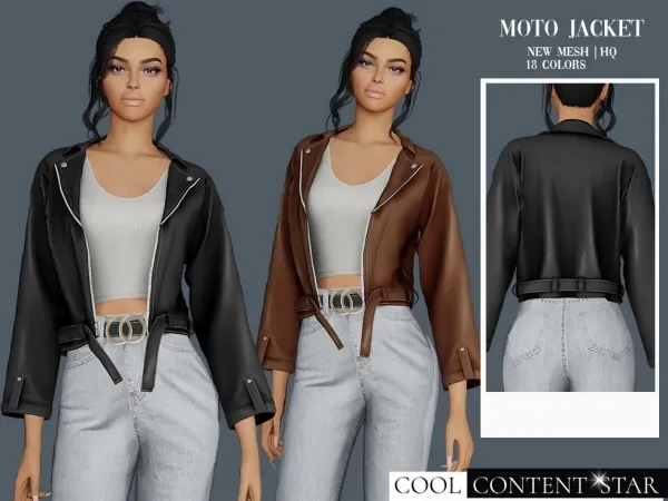 Alpha Moto Jacket by cool_content_star - The Sims 4 Custom Content