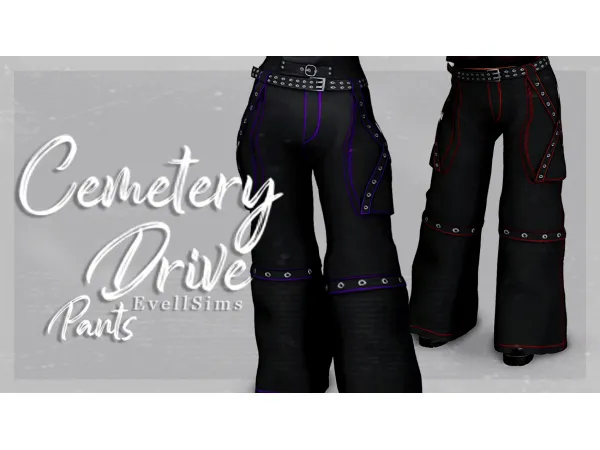 Alpha Cemetery Drive Pants by EvellSims - The Sims 4 Custom Content