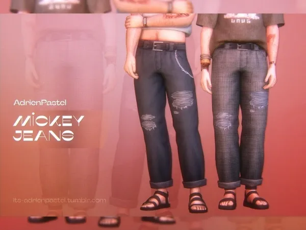 Maxis Match Mickey Jeans by adrienpastel - The Sims 4 Custom Content