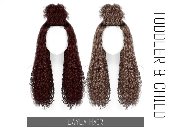 Alpha LAYLA HAIR TODDLER CHILD by simpliciaty - The Sims 4 Custom Content