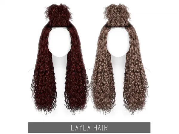 Alpha LAYLA HAIR by simpliciaty - The Sims 4 Custom Content
