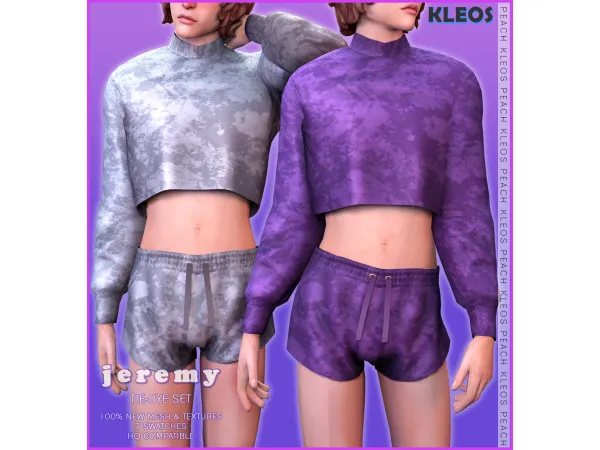 Alpha Peach Jeremy Tie dye Set by smsims - The Sims 4 Custom Content