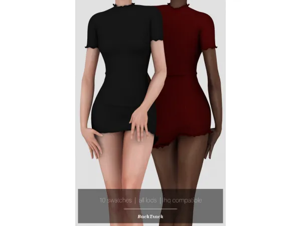 Alpha barbara short dress by BackTrack - The Sims 4 Custom Content