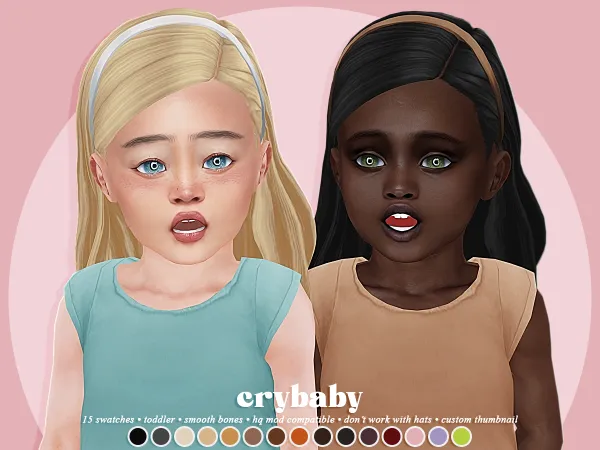Maxis Match crybaby quinn hair headband (aharris00britney) toddler f by crybaby - The Sims 4 Custom Content