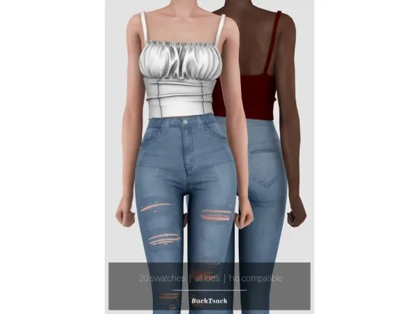 Alpha Lilly Bustier Top by BackTrack - The Sims 4 Custom Content